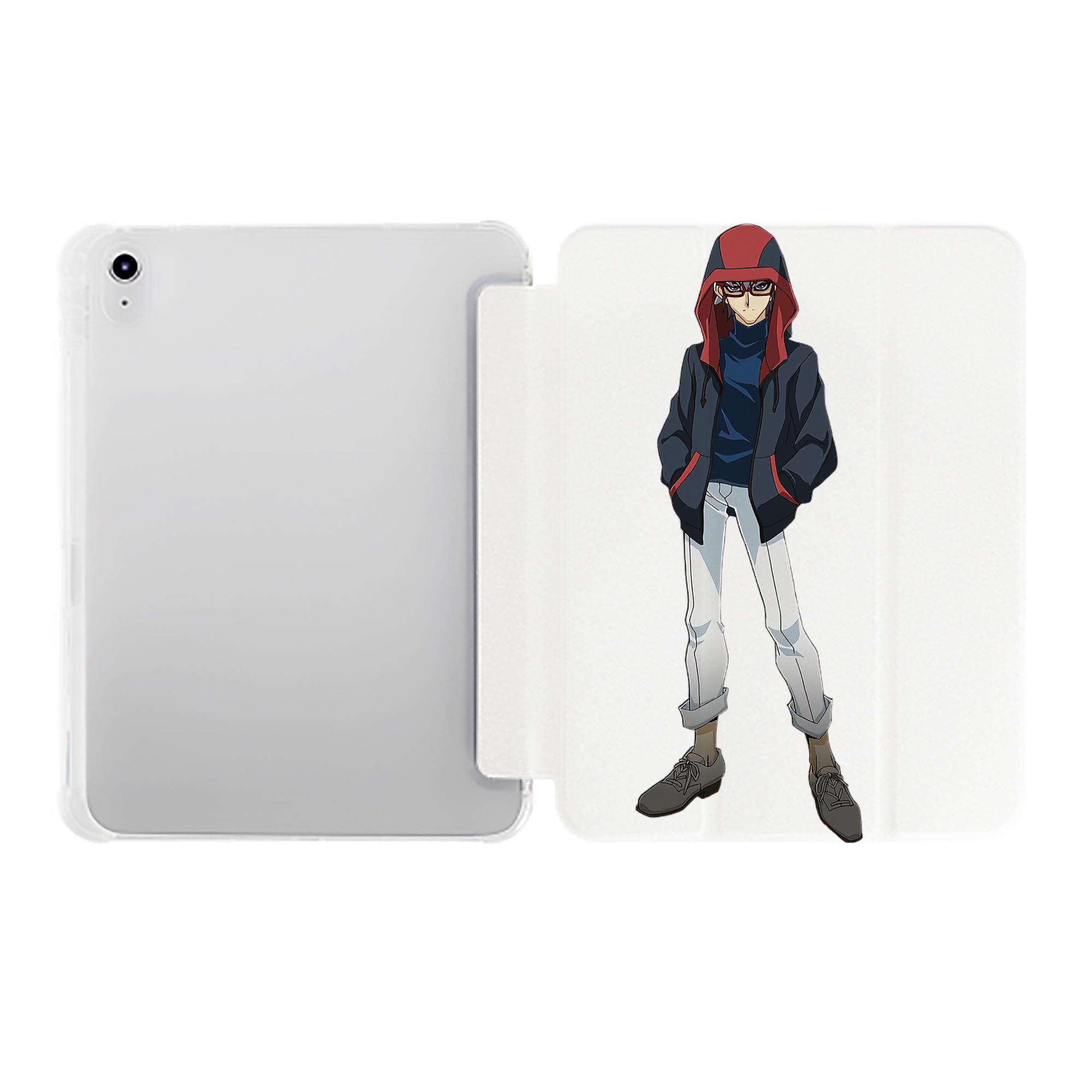 （画像用） 遊☆戯☆王 Yu-Gi-Oh! IPad ケース ペン収納付き 三つ折りスタンド PUレザー×シリコン 対応機種9.5/10.5/10.9インチ